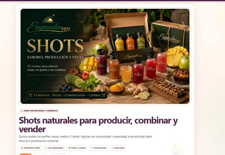 Módulo de shots y línea comercial